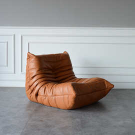 定制设计师毛毛虫单人沙发客厅卧室懒人沙发布艺皮艺休闲单人沙发