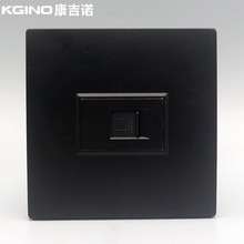 黑色86型免打单口网络插座RJ45网线口电脑模块 一位CAT5E网口面板