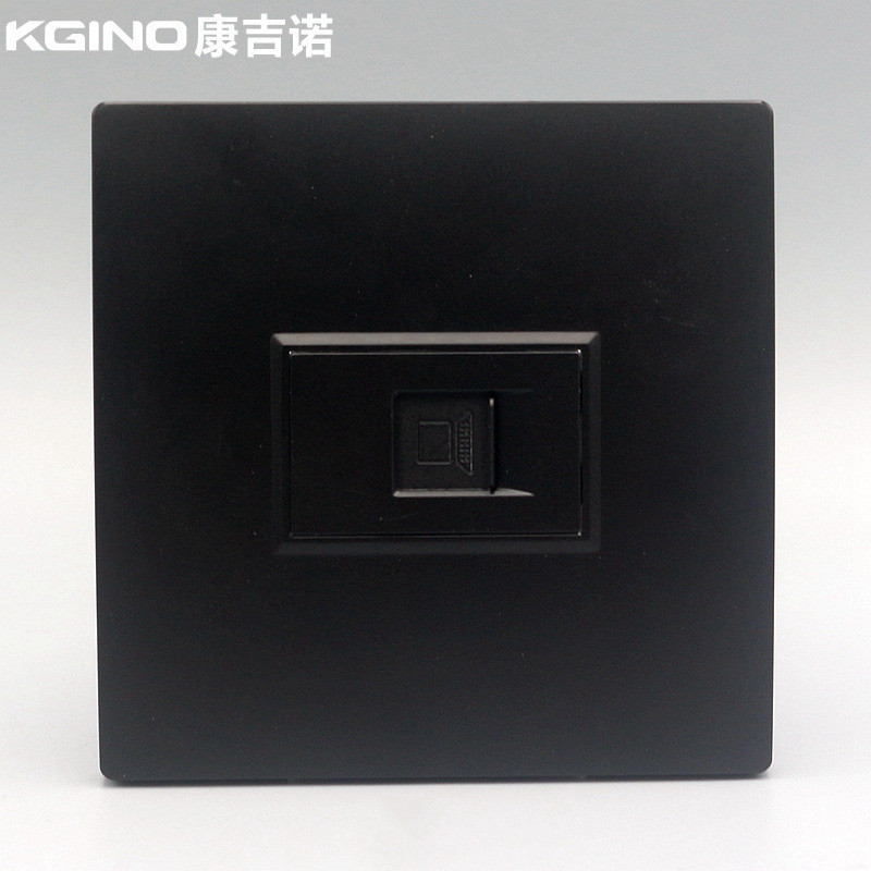 黑色86型免打单口网络插座RJ45网线口电脑模块 一位CAT5E网口面板