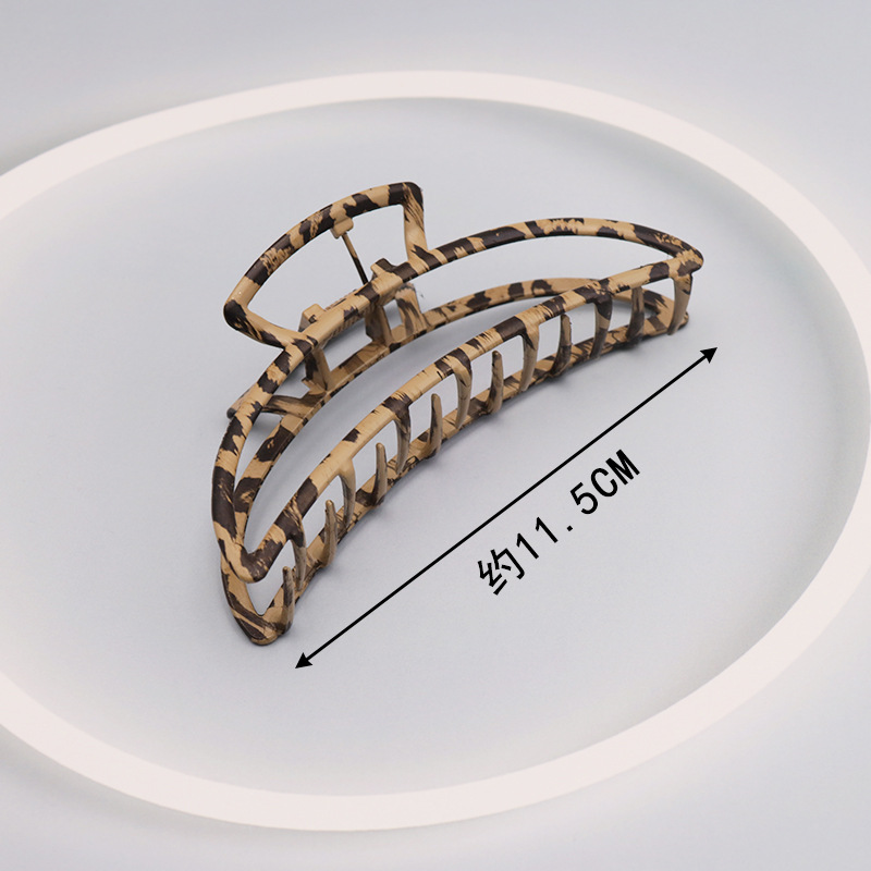 复古豹纹 半月抓夹