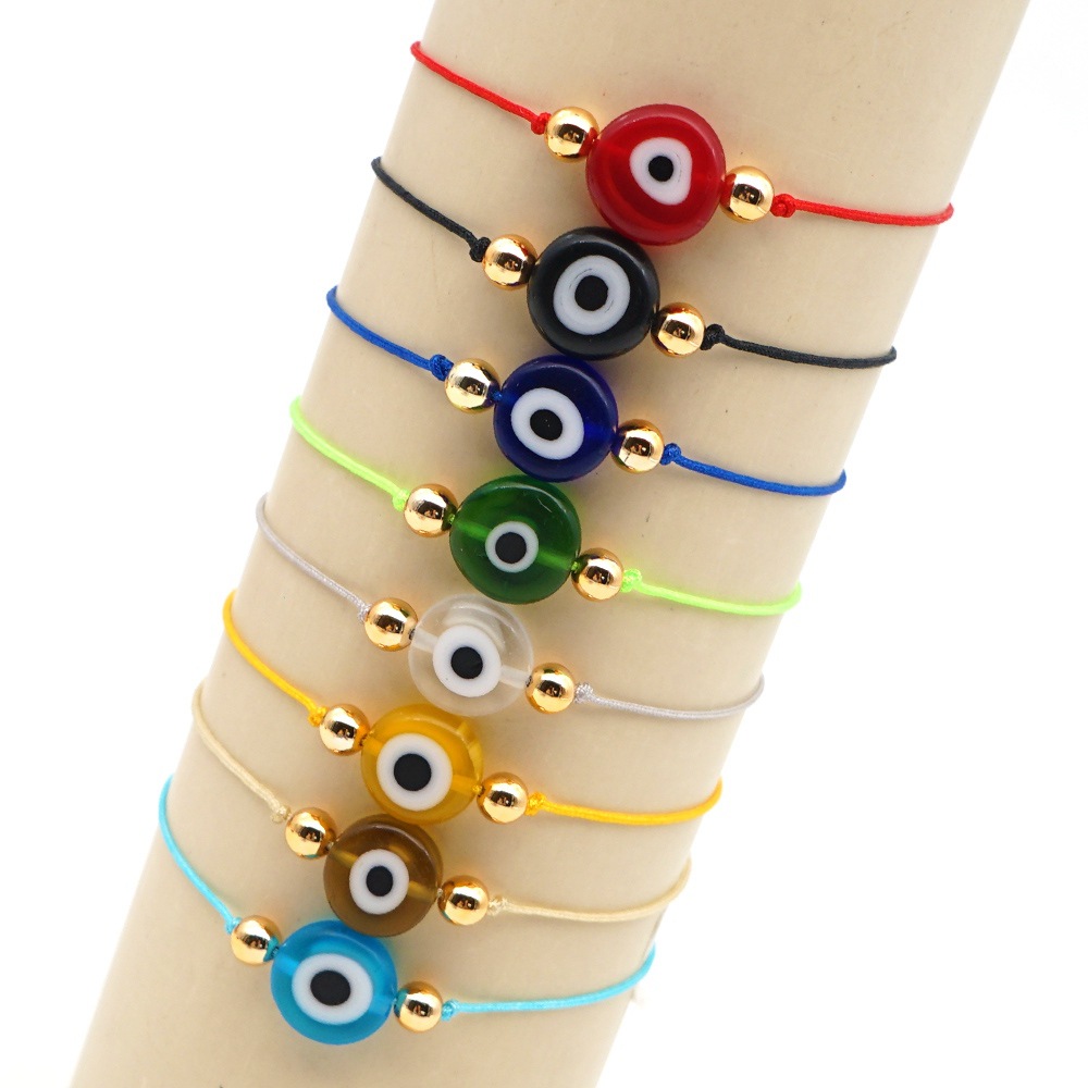 Colored Glaze Demon Eyes Treasure Rope Bracelet Simple Bracelet display picture 23