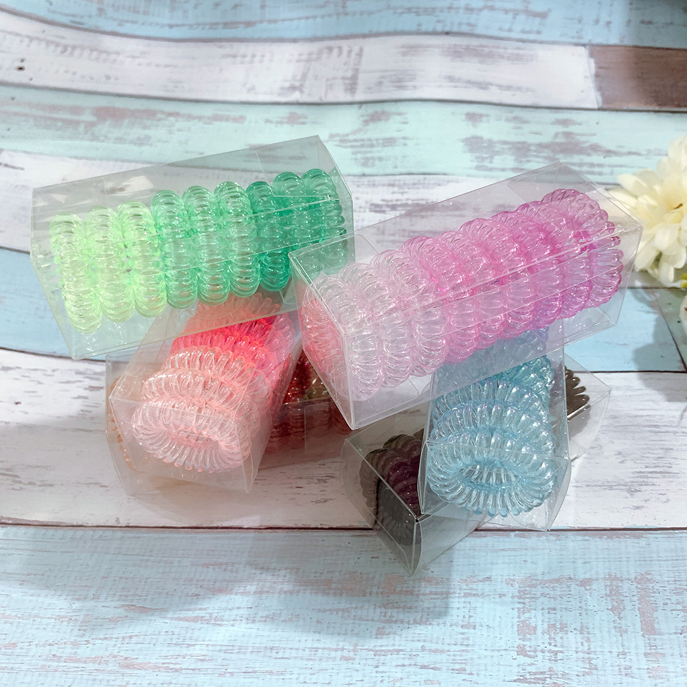 New Creative Gradient Color Elastic Simple  Boxed Candy Color Transparent Phone Line Set display picture 11