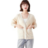 Spring and Autumn New Women’s thick fashion contrast color sweater coat