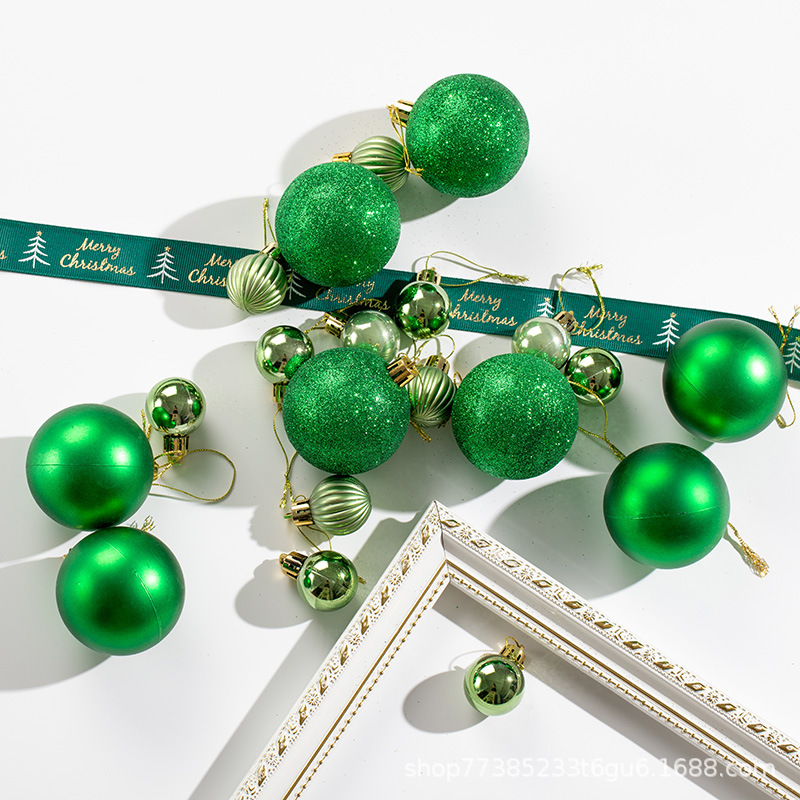 6cm bola verde oscuro brillante polvo esmerilado niebla bola galvanizada de Navidad decoración de ventanas de hotel bola de decoración de Navidad