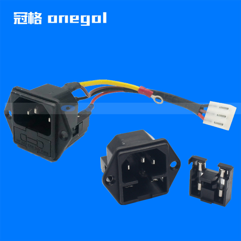 带线插座 C14双保险二合一插座医疗设备电源插座带线双保险插座