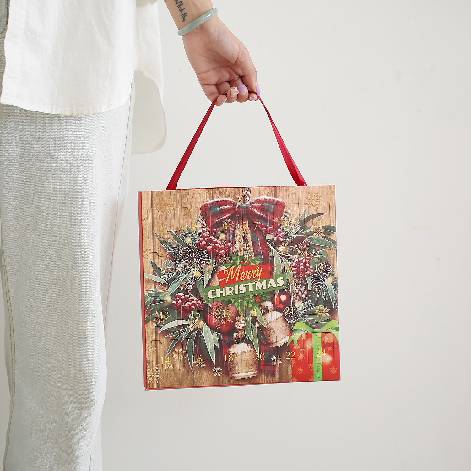 Unisex New Christmas jewelry gift countdown calendar advent necklace blind box earrings hand held gift box blind box_voghion.com