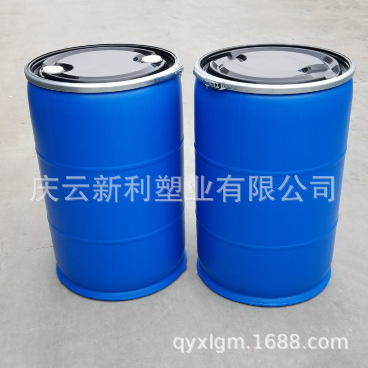 直口大开口塑料桶200L法兰桶广口200升塑料桶包箍桶200KG广口桶
