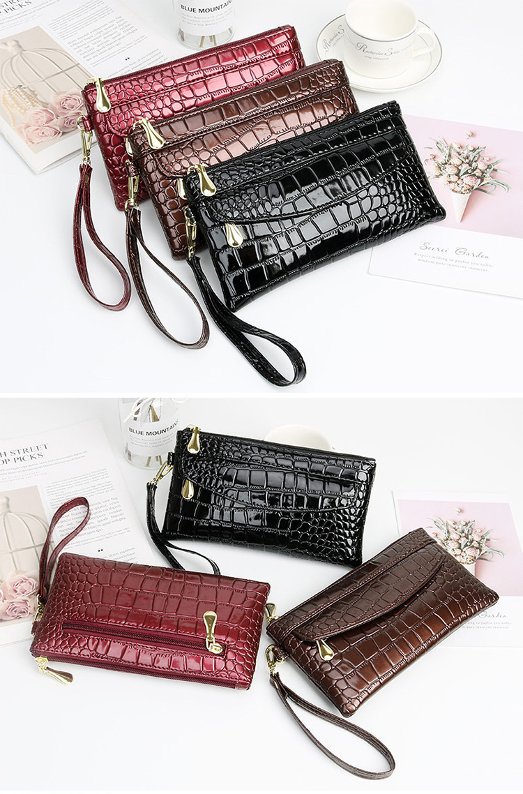 Black Pu Leather Solid Color Square Clutches display picture 1