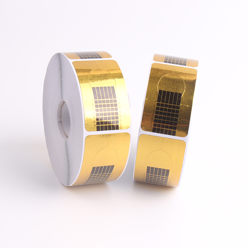 Suministros de uñas soporte de papel cuadrado fototerapia uñas extensión de uñas de cristal soporte de papel 500 piezas parche de soporte de papel rectangular dorado