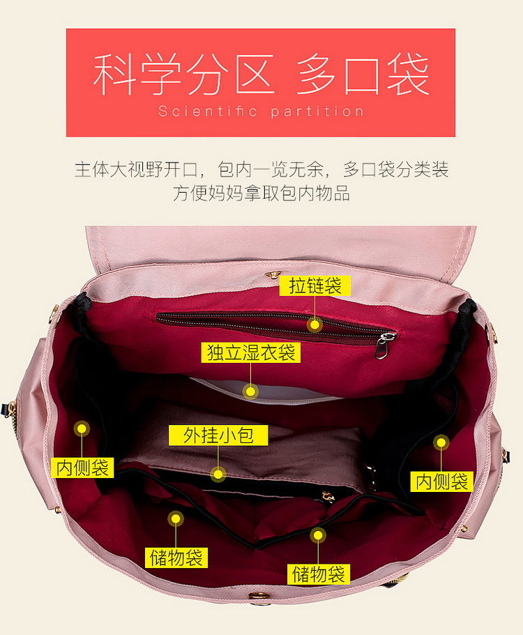 Einfache Multifunktionale Tragbare Muttertasche Mit Großer Kapazität display picture 22