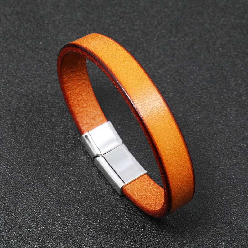 retro simple smooth leather bracelet