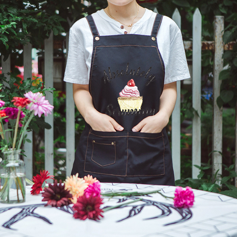 Estilo coreano moda hogar delantal cocina a prueba de aceite anti-fouling arte pintura pareja personalidad logotipo imprimible