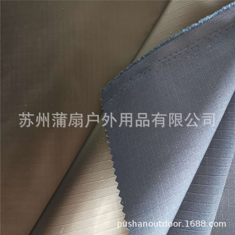 TC65/35涤棉格子帆布  防水PU1000MM 黑胶涂层 抗菌防霉帐篷布料