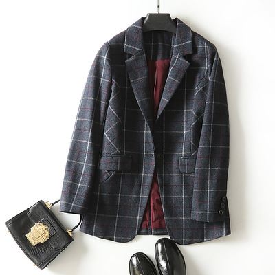 quality~classic 2020 Spring new pattern temperament stripe wool Small suit coat wholesale H08AW20009
