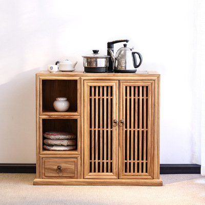 Cupboard Elm Sideboard multi-function Lockers a living room Tearoom Water heating furnace Table New Chinese style solid wood cabinet