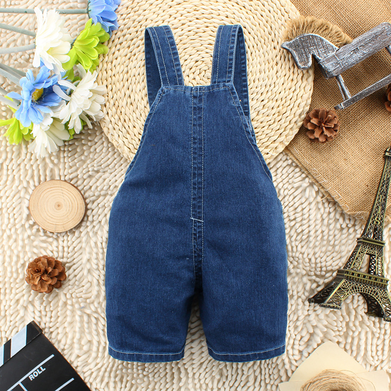 Cute Animal Round Dots Star Denim Baby Rompers display picture 2