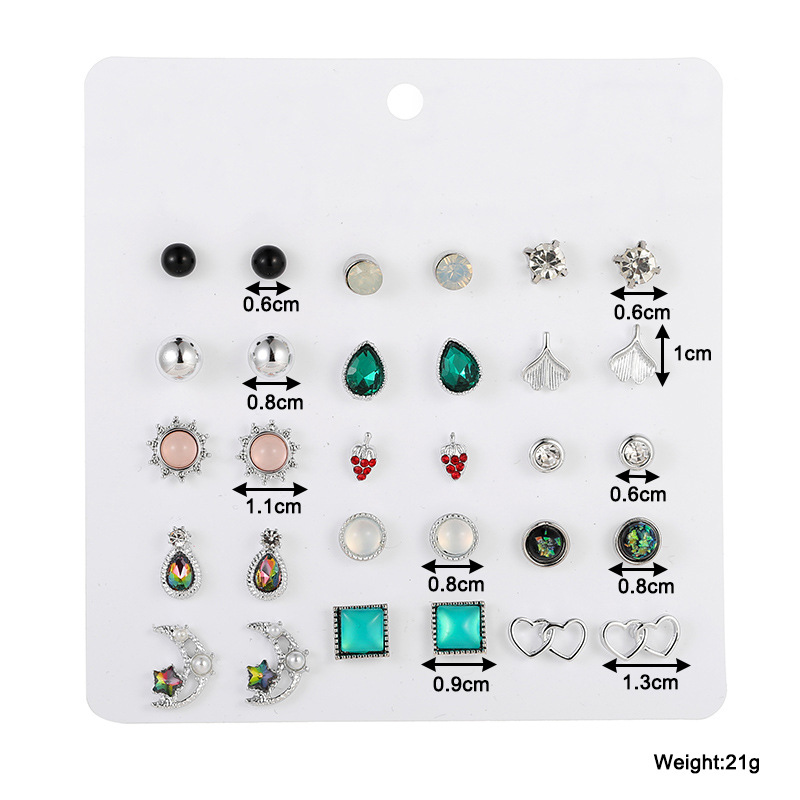 الكورية أقراط مجموعة جديد الأقراط مزاجه الأزياء الأقراط الرجعية مزيج الأقراط الجملة Nihaojewelry display picture 7