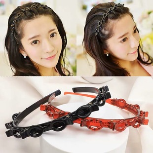 Braided Gathering Hairband Double-layer Bangs Clip Fixing Artifact Multi-layer Hollow Hair Braiding Headband Internet Celebrity Hair Braiding Artifact