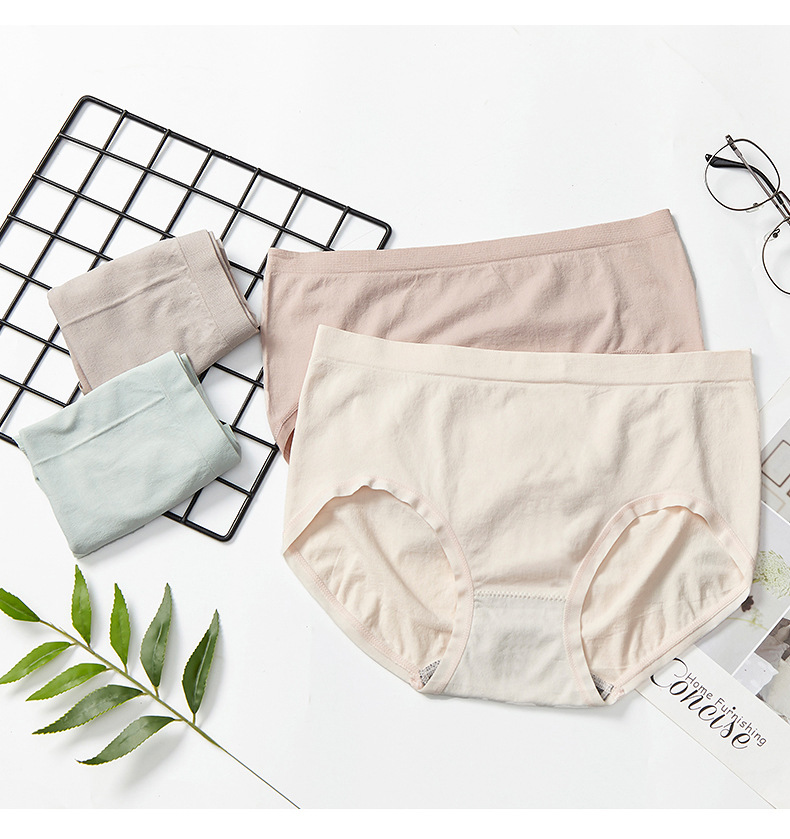 【 Single piece Packaging 】 High-waisted sexy nude ammonia triangle pants, girls' cotton inner moisture-absorbing seamless women's underwear detail image 10