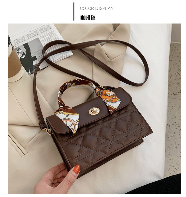 Autumn And Winter Portable Rhombus All-match Single Shoulder Messenger Small Square Bag display picture 7