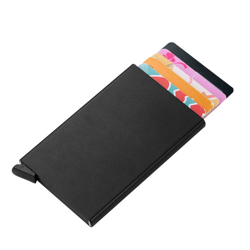 Manufacturer wholesale RFID anti-theft brush aluminum alloy brake card box, men's metal business card box card holder card holder