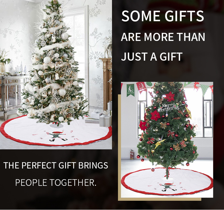 Christmas Decorations Red And White Elf Linen Tree Skirt display picture 6