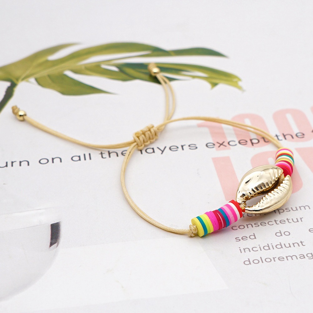 No Inlaid Inlay Material Fashion Natural Shell Soft  Contrast Color Handmade Bracelet
