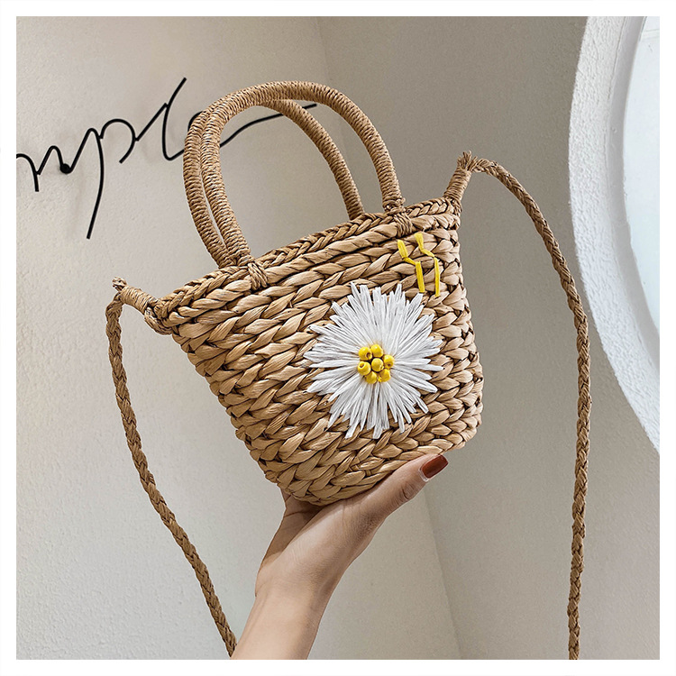 Small daisy handwoven embroidery bag summer new corn fur woven bag portable messenger small bag  wholesale nihaojewelry NHGA220915picture11