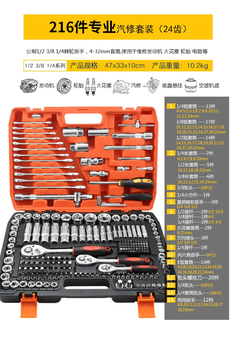 Universal tool set — wrenches & ratchets with gloves and accessories, multiple kit options
