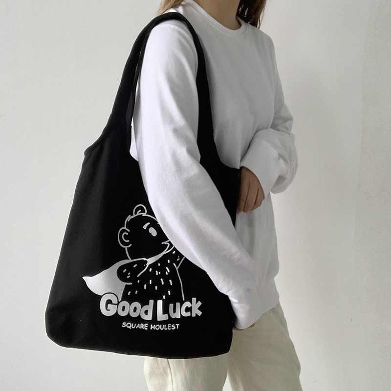 Bolsa de lona hombro de las mujeres otoño e invierno nuevo japonés Harajuku ulzzang estudiante bolsa de tela mujer ins entrega de una pieza