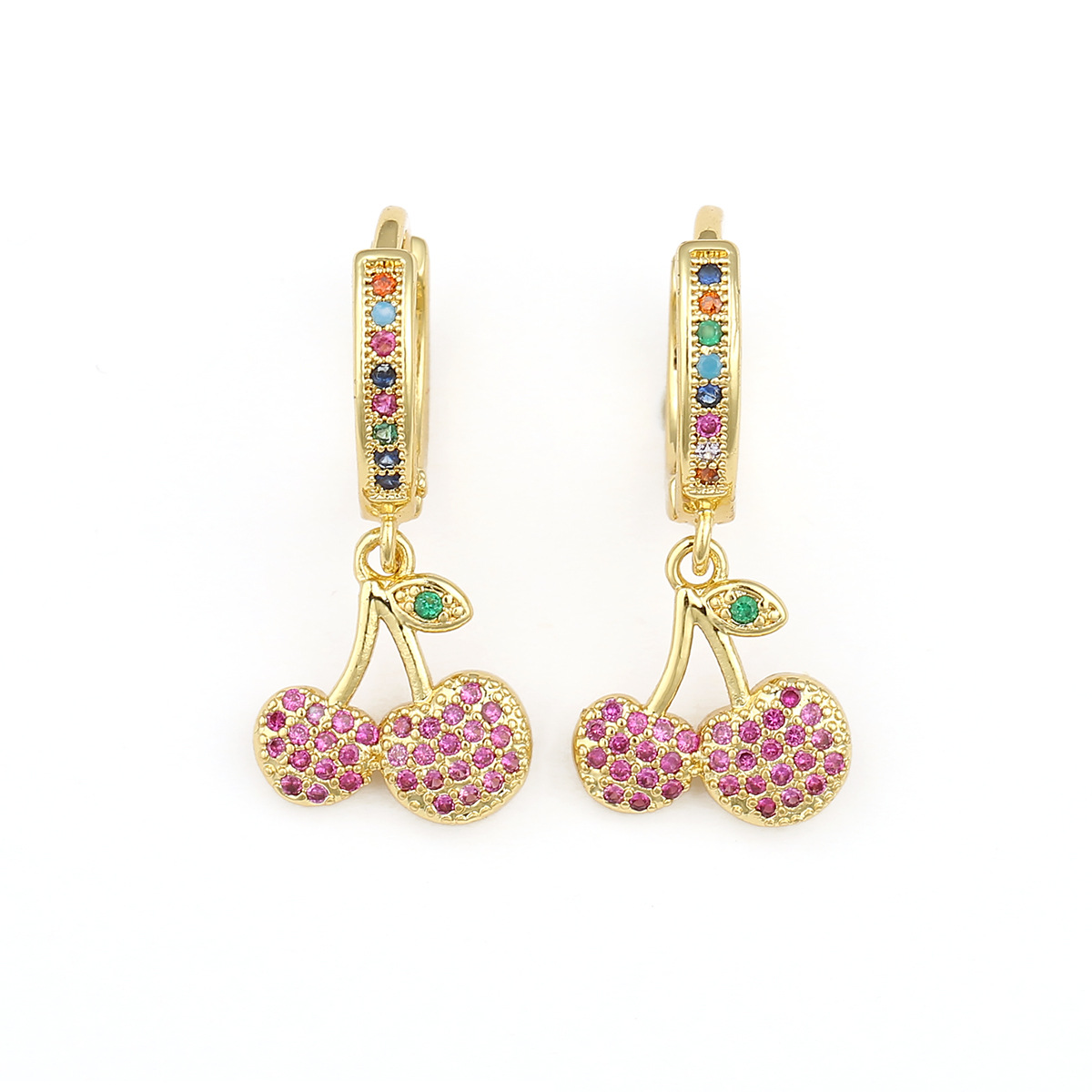 Fashion Fruit Cherry Earrings display picture 4