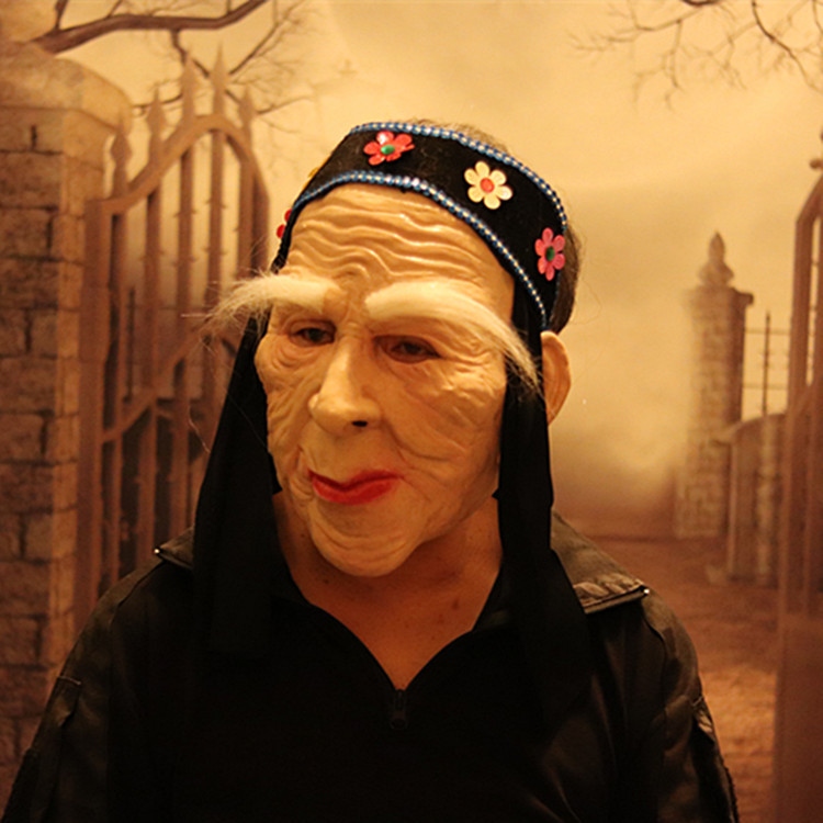 Mengpo máscara de Halloween Horror tocados látex Casa Encantada vestir anciana etapa rendimiento apoyos Ventas Directas la fábrica