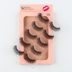Cross-border supply false eyelashes wholesale 3d mink purely handmade three-dimensional multi-layer eyelashes eyelashes 5 pairs European and American