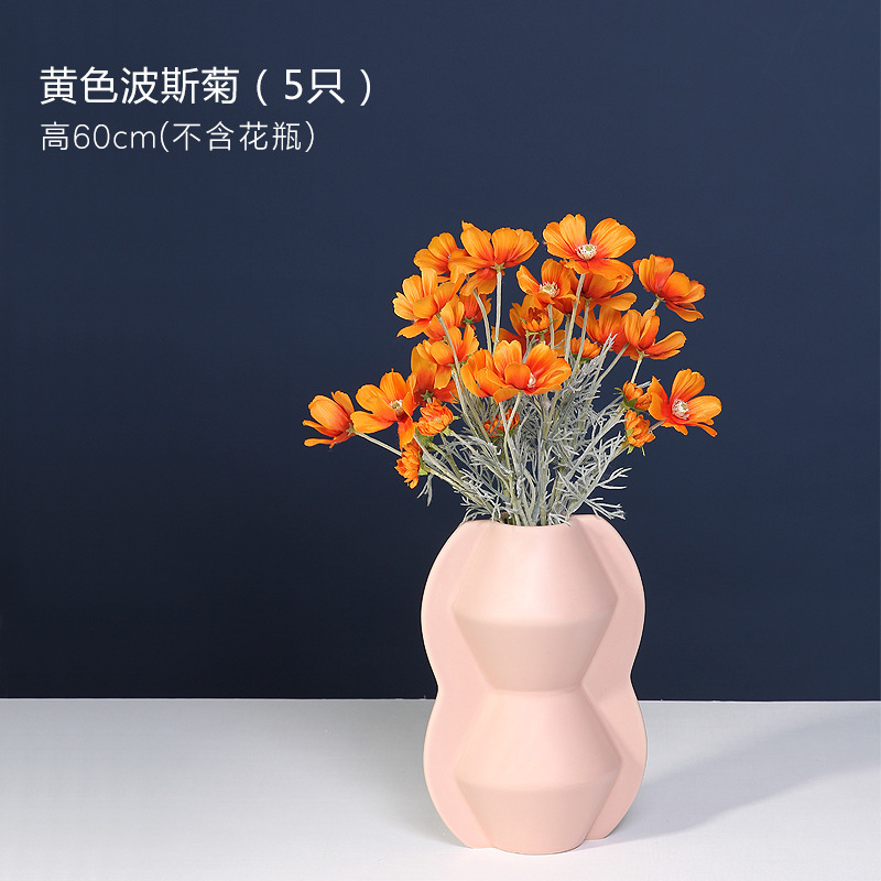 Nordic simple forma del molde florero de cerámica decoración color creativo artesanías diseñador decoración suave