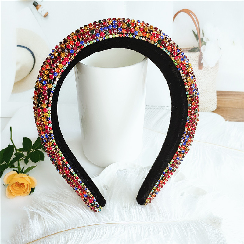 Fashion Exaggerated Diamond Red Headband Diamond Geometric Rhinestone Headband Wholesale Nihaojewelry display picture 4