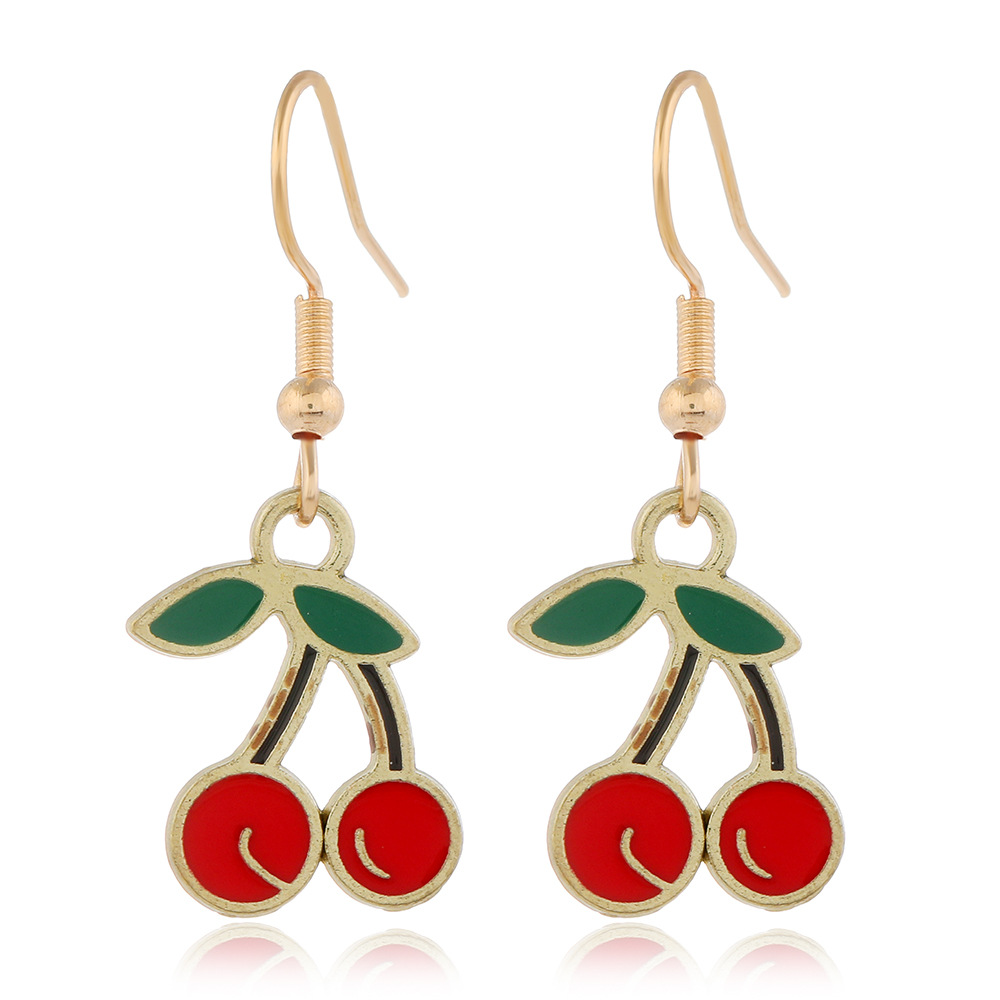 Korean Creative New Alloy Dripping Fruits Earrings display picture 4