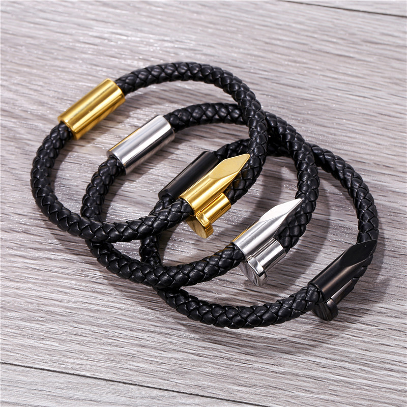 European and American new stainless steel nails head bracelet knit kraft stainless steel bracelet male and punk titanium steel bracelet female