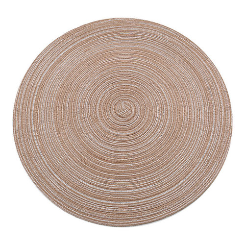 Japanese handmade ramie round placemats, threaded thickened table mats, creative woven coasters and bowl mats, Western food insulation mats