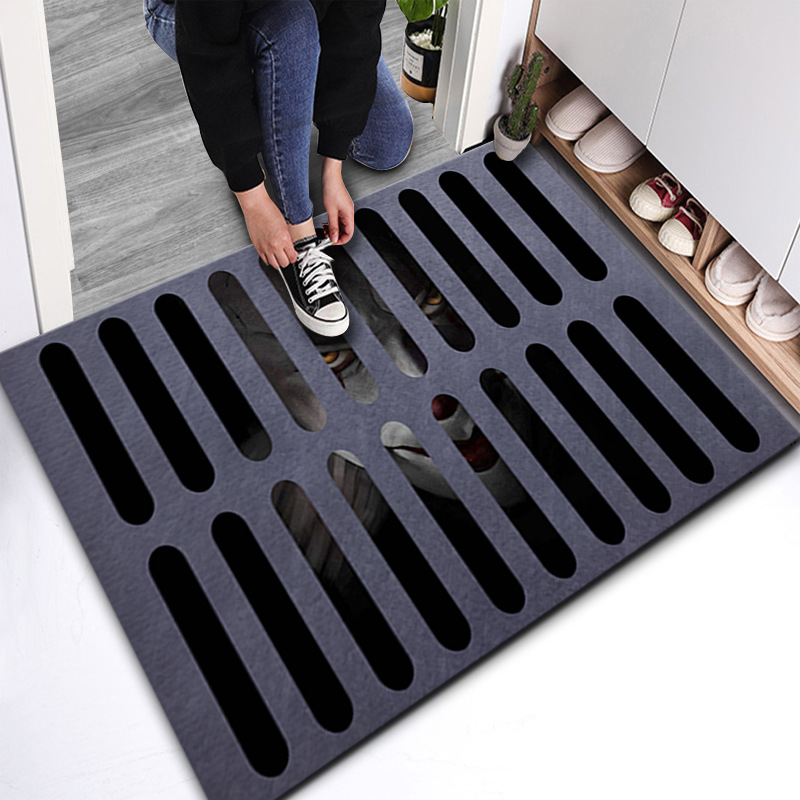 万圣节小丑地毯,地毯跨境,小丑门垫,地毯定制,地毯地垫 width=