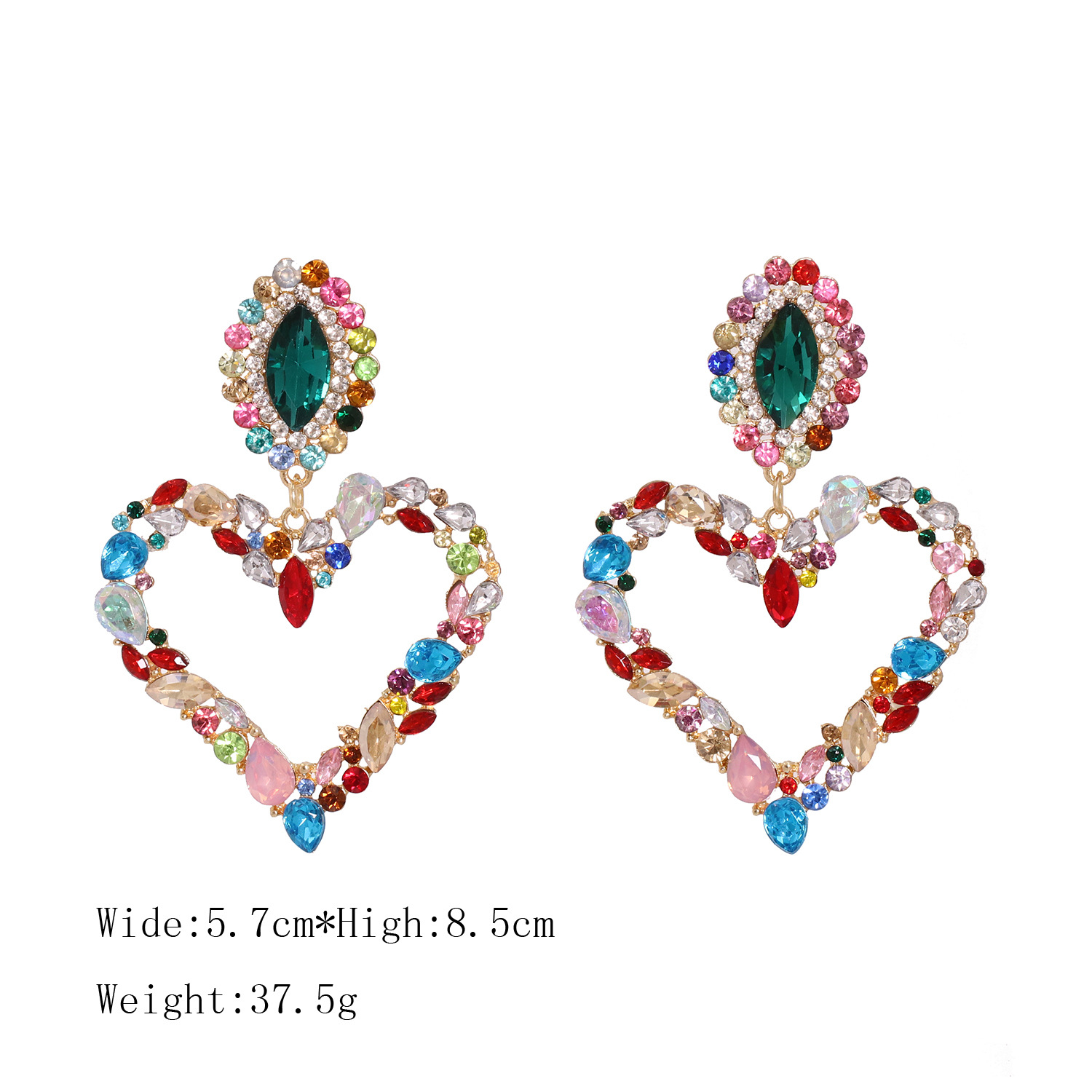Hot Selling Fashion Heart-shaped Diamond Earrings Wholesale display picture 1