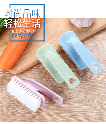 Factory direct sales plastic household curved handle brush multi-functional crayfish brush small square brush home appliance cleaning tool brush