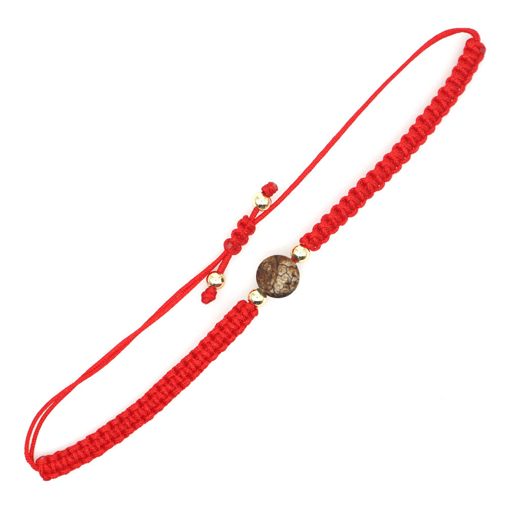 Erdbeer Naturstein Yoga Sieben Chakra Geburtsrot Seil Seil Armband display picture 32
