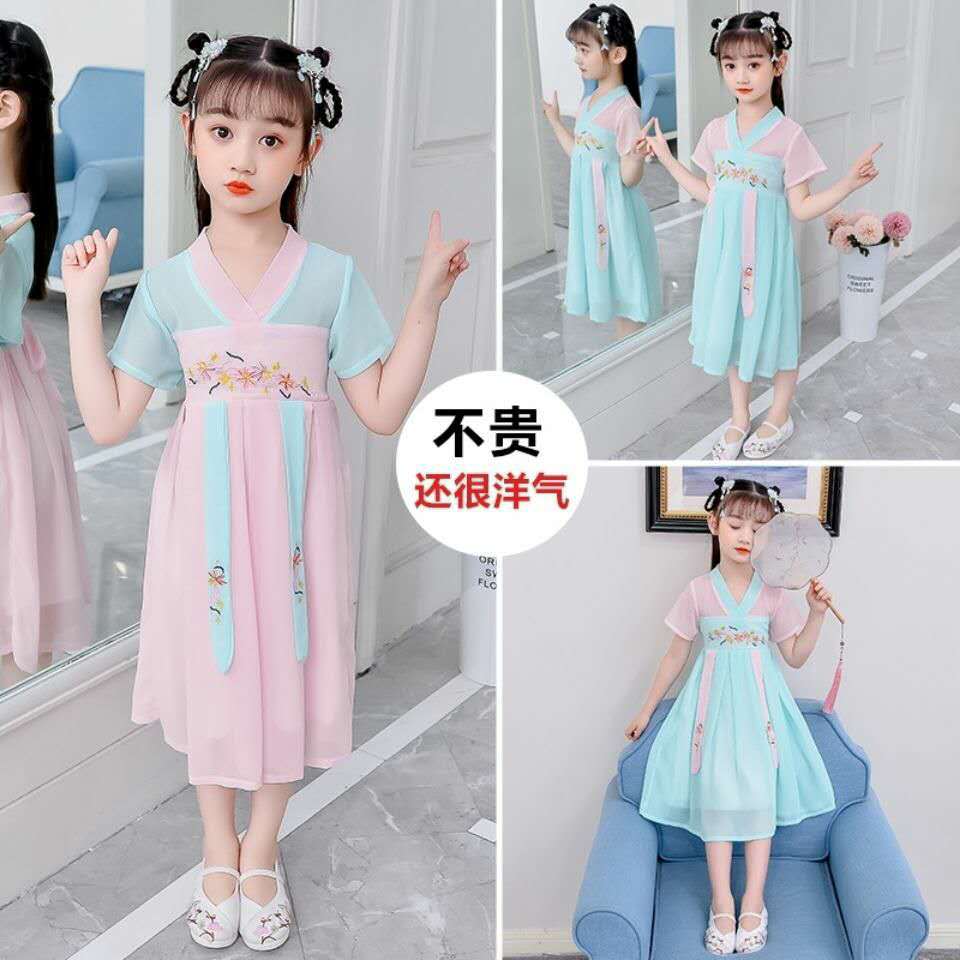 girl Hanfu ancient costume Ruskirt children Chinese style Summer wear CUHK Antiquity Little Girl Ultra cents Dress