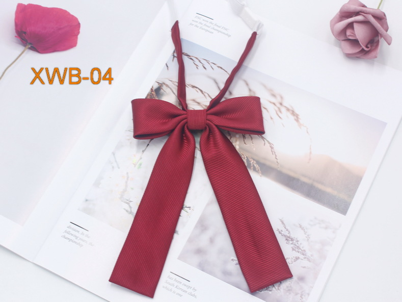 Pajarita de mango largo pequeño de sarga de color sólido, pajarita, punto de flor al por mayor, traje de marinera casual coreano para mujer, pajarita uniforme JK