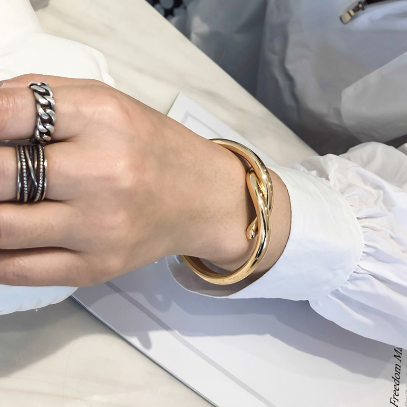 Simple Style Geometric Alloy Plating Womenu0027S Bangle