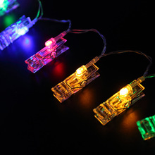 廠家現貨LED照片夾子燈串USB電池盒照片夾子燈節日婚慶房間裝飾燈