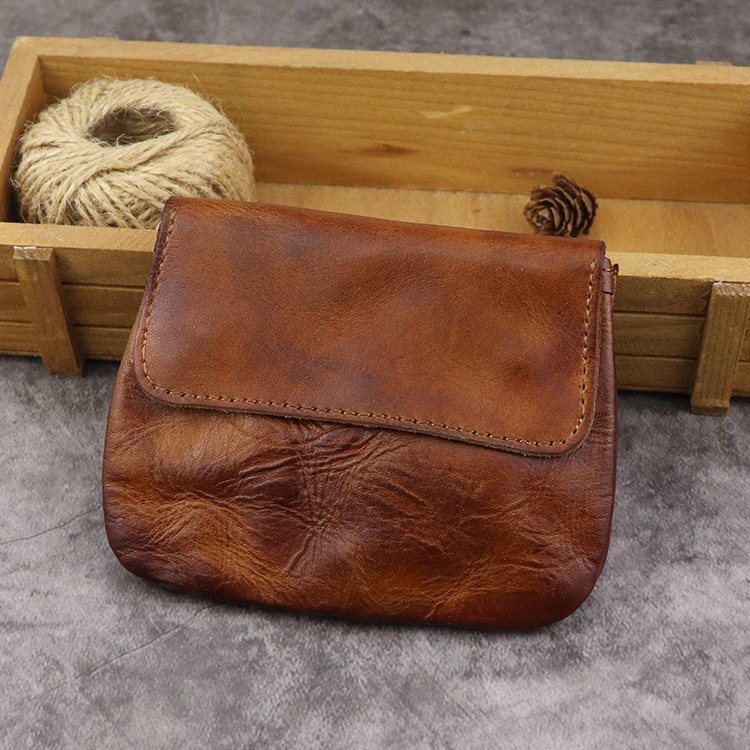 New Plant Tanned Leather Zero Wallet for Women's Minimalist Cover Style Large Capacity Card Storage Used Wrinkle Bag_voghion.com