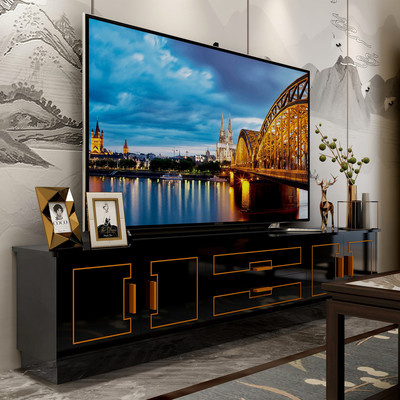 多层实木新中式电视柜意式轻奢电视柜现代客厅柜子实木家具定制|ru