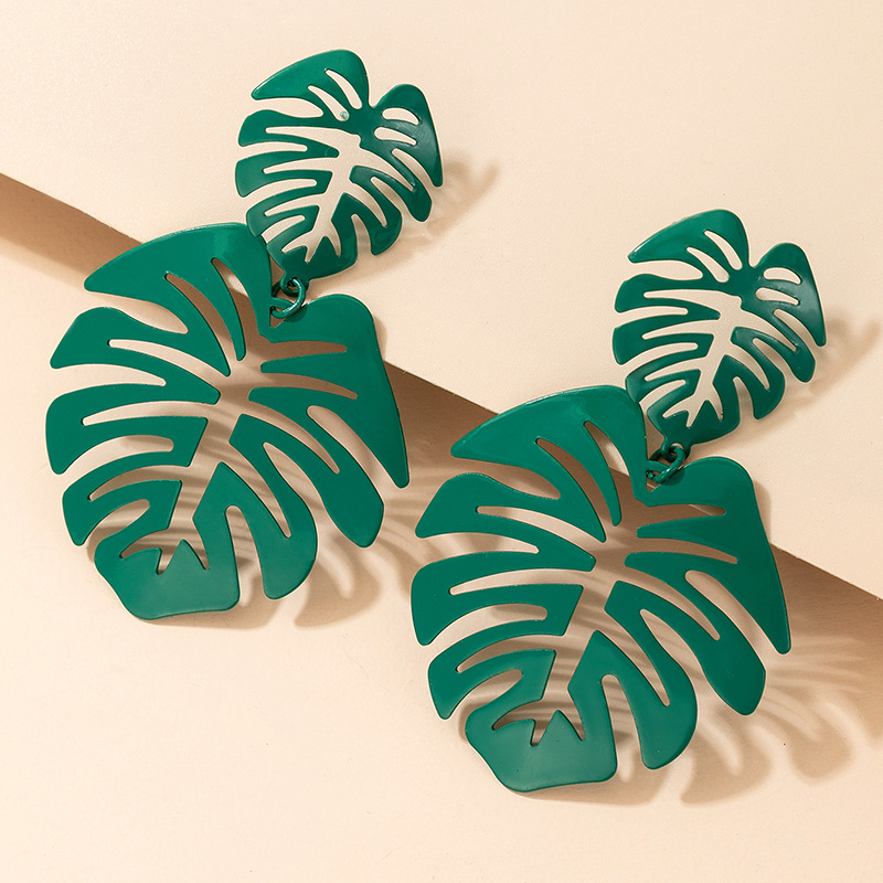 Retro Acrylic Resin Cartoon Leaf Earrings display picture 20