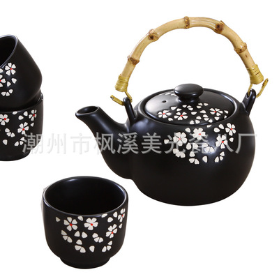 Micron Japan and South Korea ceramics Tea kettle high temperature Underglaze Teapot Cup originality gift Tea Set